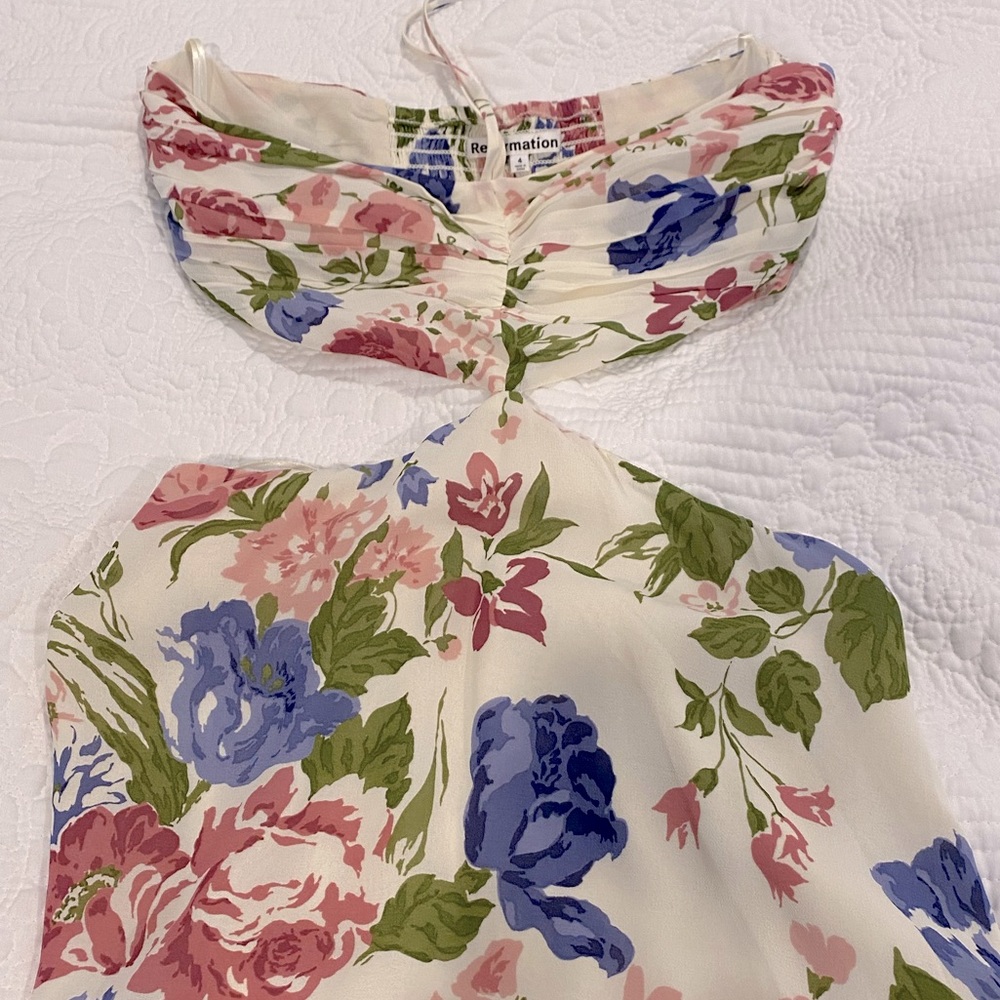 Reformation Riya Cutout Floral Print Midi Dress - Picture 9 of 10